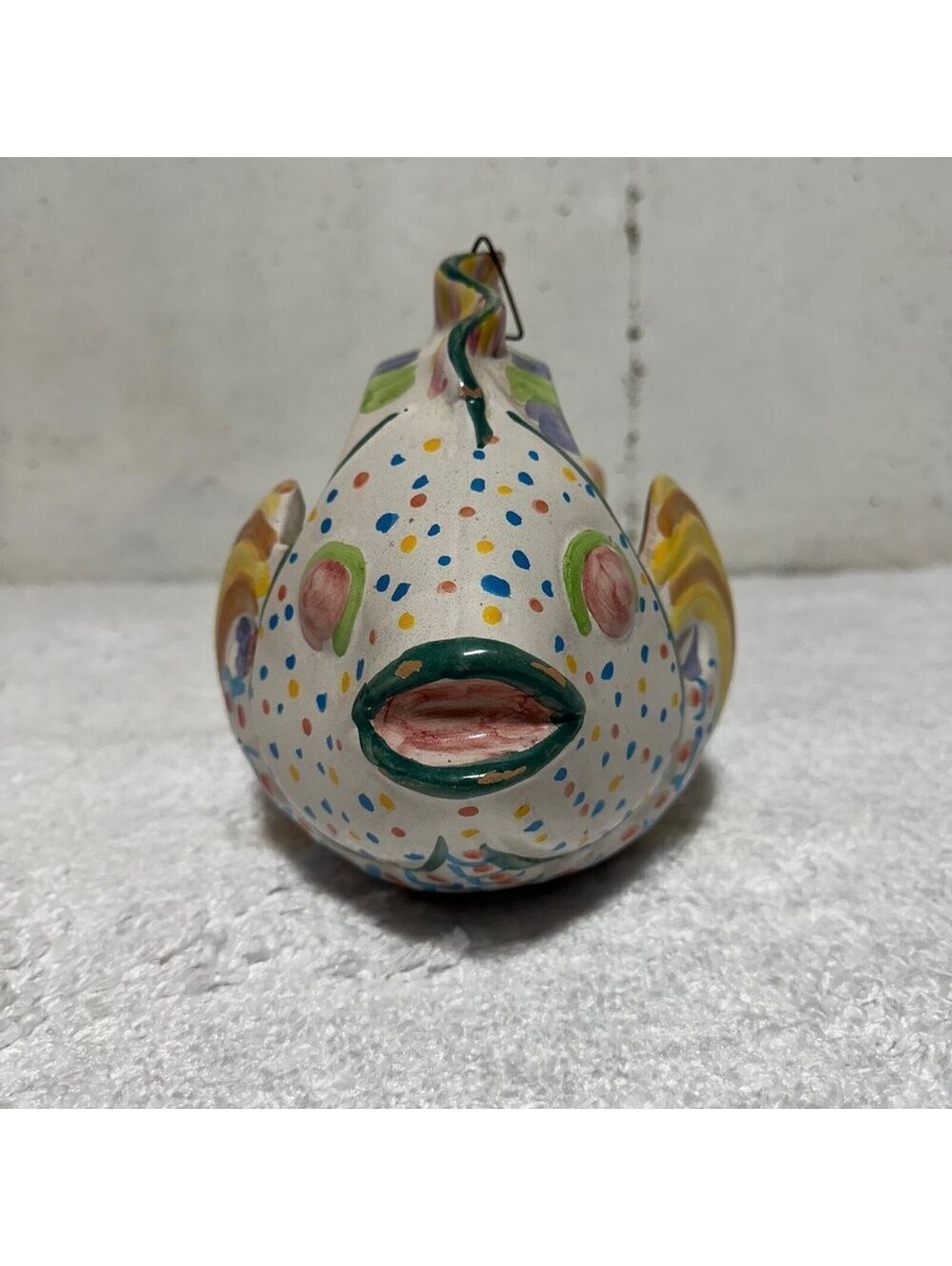 Hand-Painted Ceramic Fish Shaped Vase - Picture 9 of 9